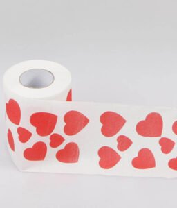 Wholesale Custom Heart Printed Hotel Toilet Paper | Bulk Novelty Pattern Luxury Commercial Bath Tissue Rolls for Hospitality