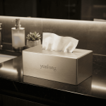 Open Cube Box Showing 2-Ply Facial Tissue Sheets