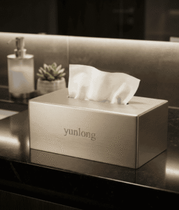 Open Cube Box Showing 2-Ply Facial Tissue Sheets