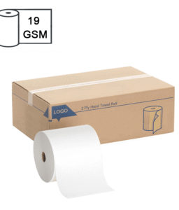 Wholesale Bulk Commercial Hand Roll Paper Towels | Premium 2-Ply 19 GSM Virgin Wood Pulp Towels for Kitchen & Janitorial Supply