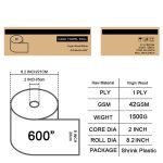 Wholesale 42gsm White Paper Towel Rolls | Bulk Premium Thick Virgin Wood Pulp Hardwound Commercial Hand Towels for Restrooms - Image 2