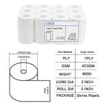 Wholesale 42gsm Hand Paper Towel Rolls | Bulk Premium Thick Hardwound Commercial Hand Towels for Restrooms & Facilities - Image 4